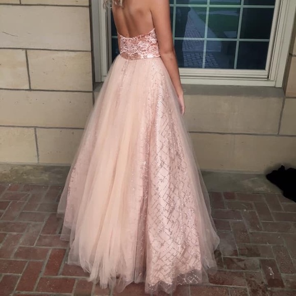 Alyce Paris 2 Piece Rose Gold Prom Dress - Picture 3 of 4